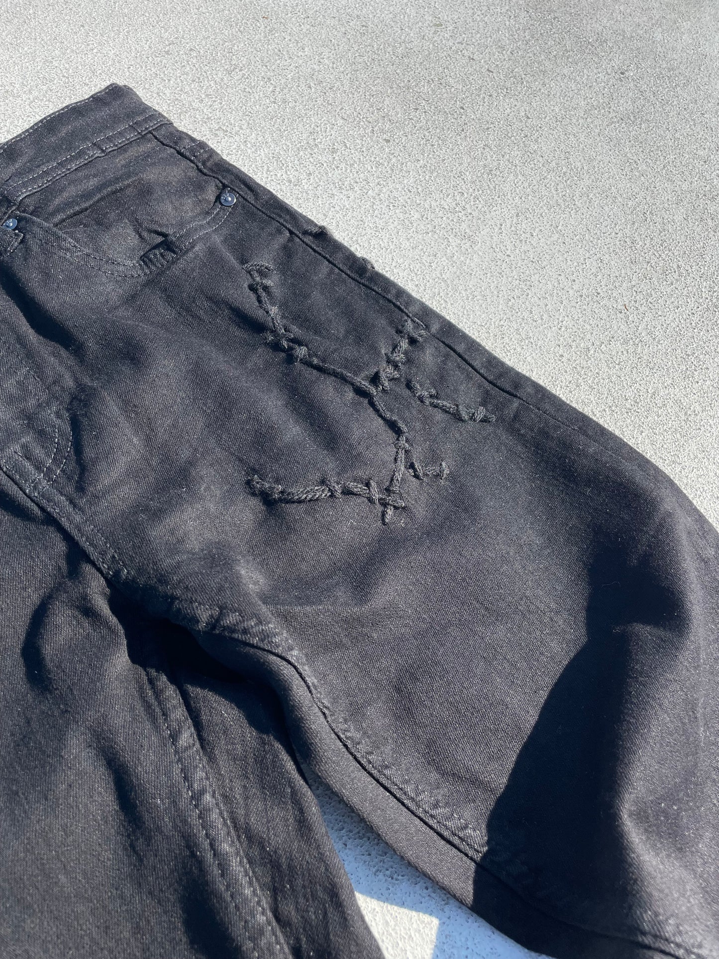 Jeans sprinkled with wool