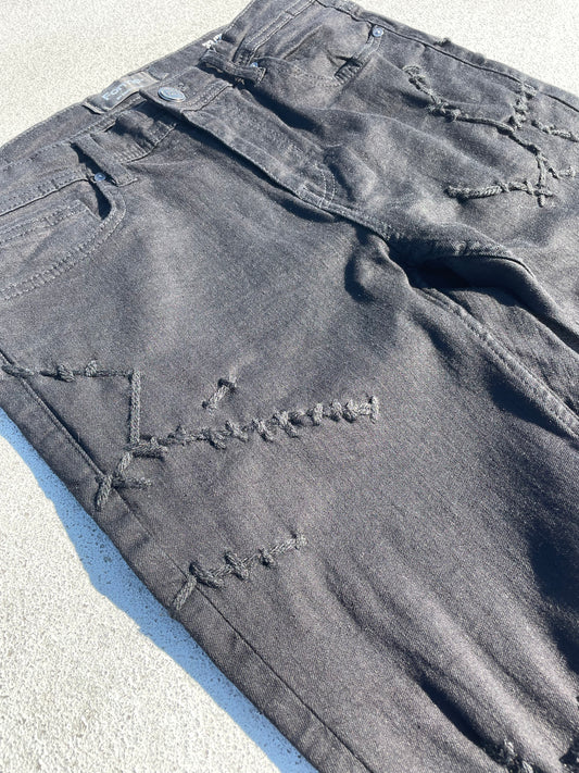 Jeans sprinkled with wool